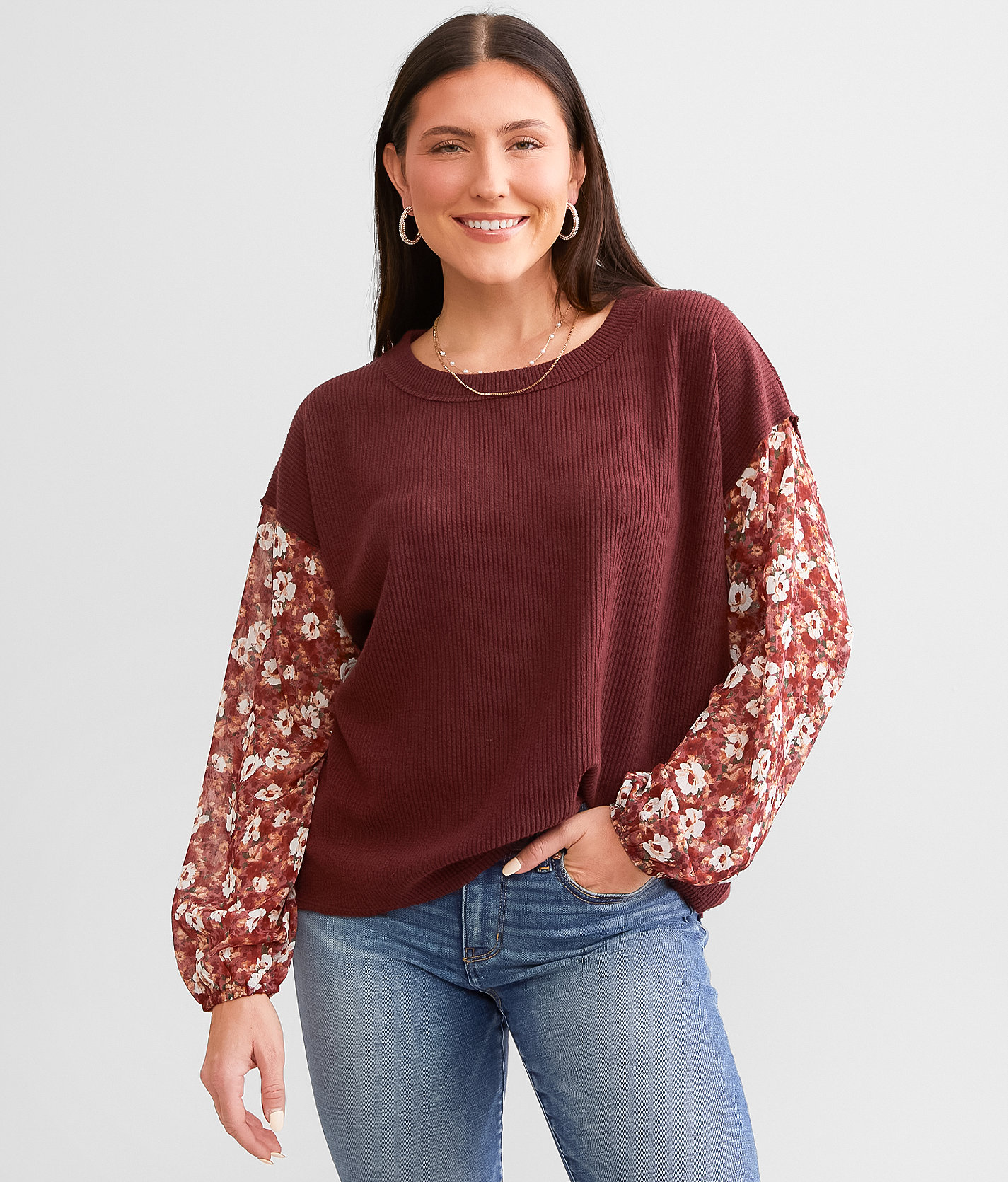 Daytrip Ribbed Top - Women's Shirts & Blouses in Wine