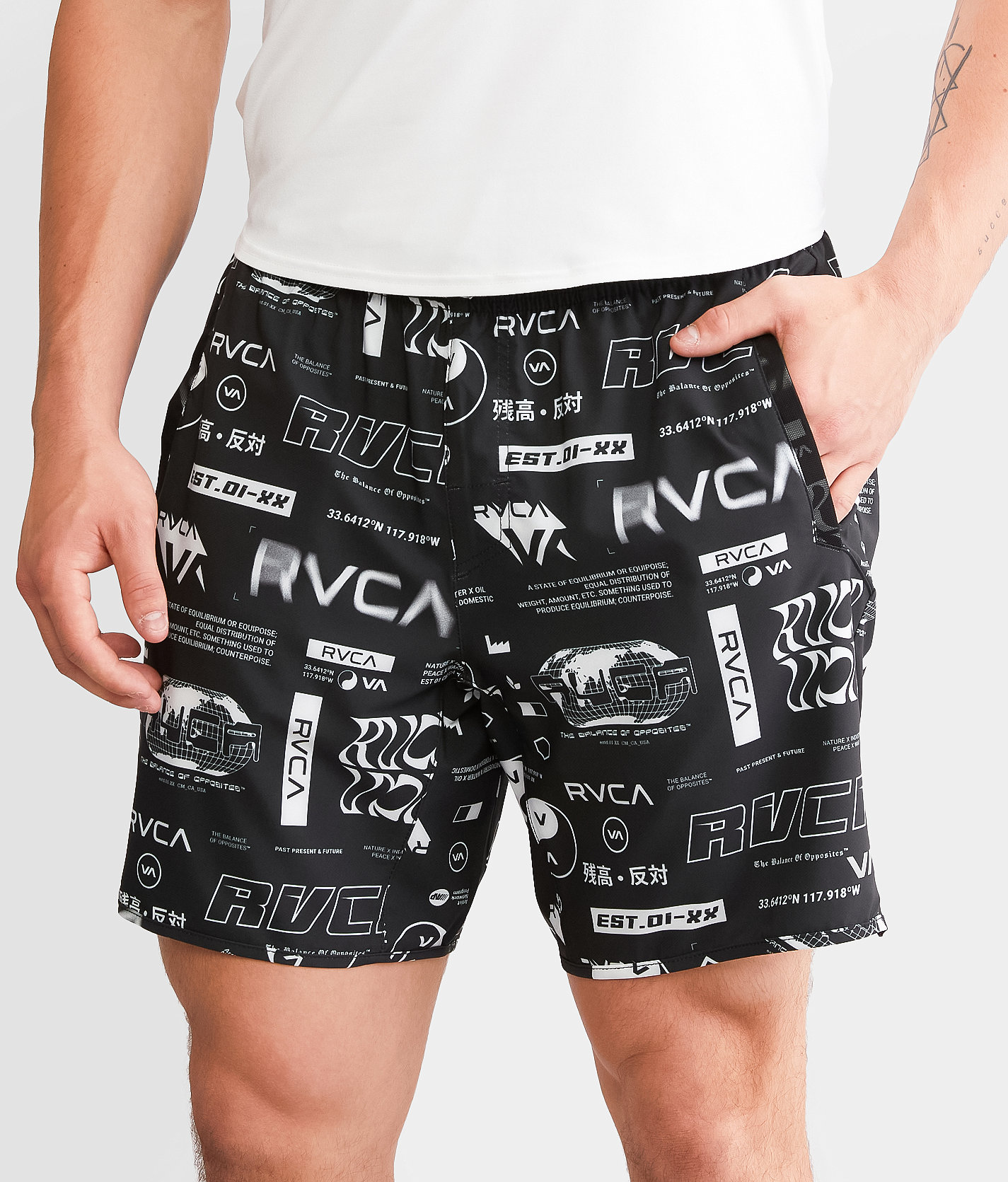 RVCA Yogger Stretch Short - Men's Shorts in All Brand All Over