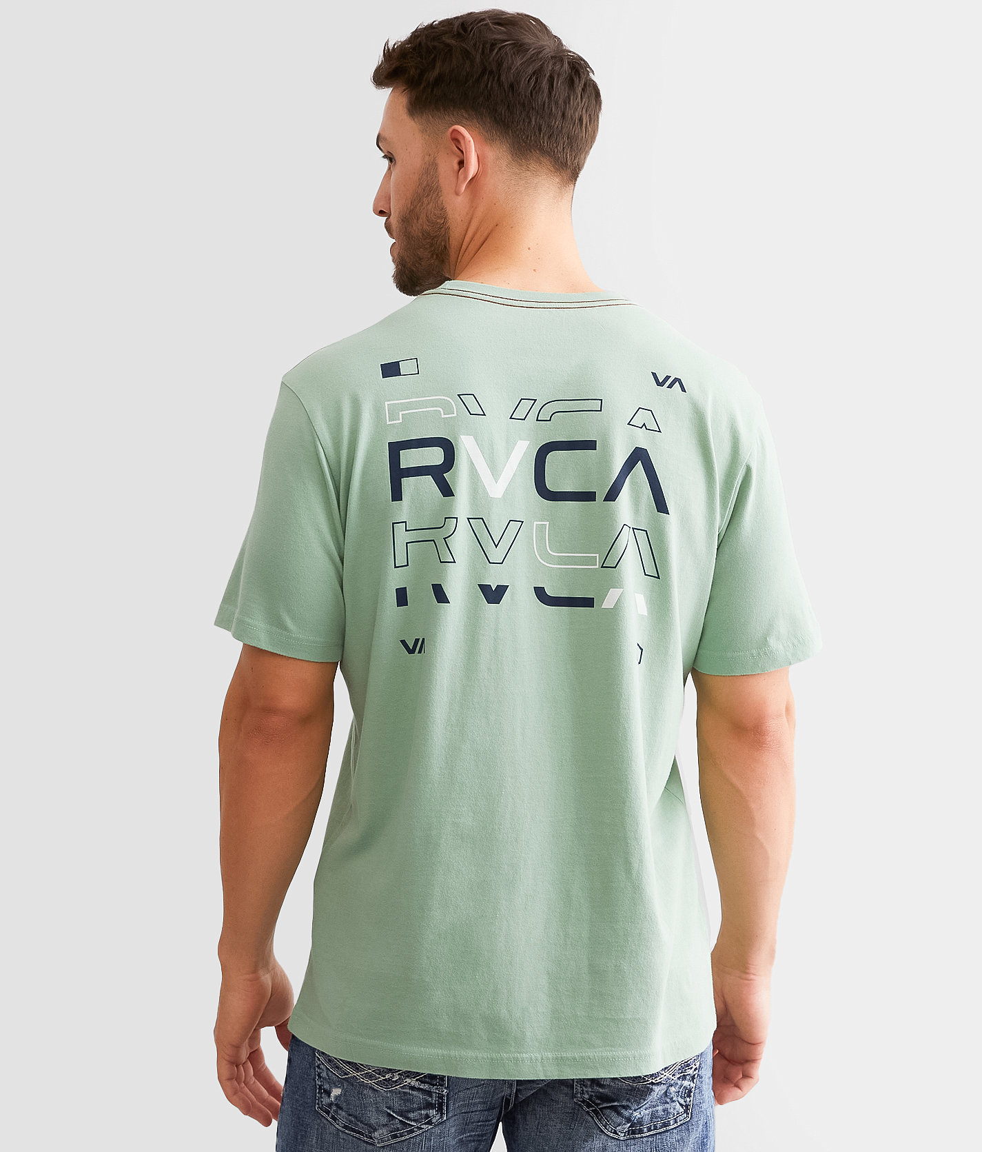 RVCA Pin Shift T-Shirt - Men's T-Shirts in Granite Green