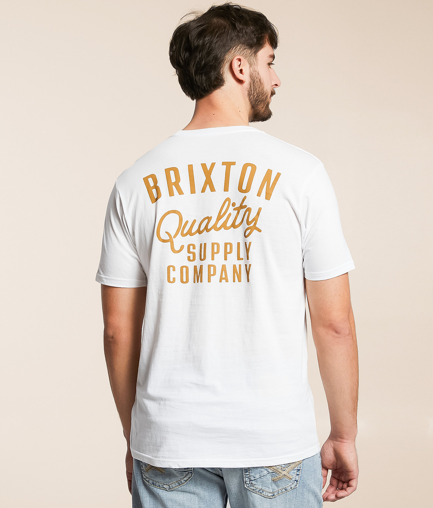 Brixton Hubal T-Shirt - Men's T-Shirts in White Brass
