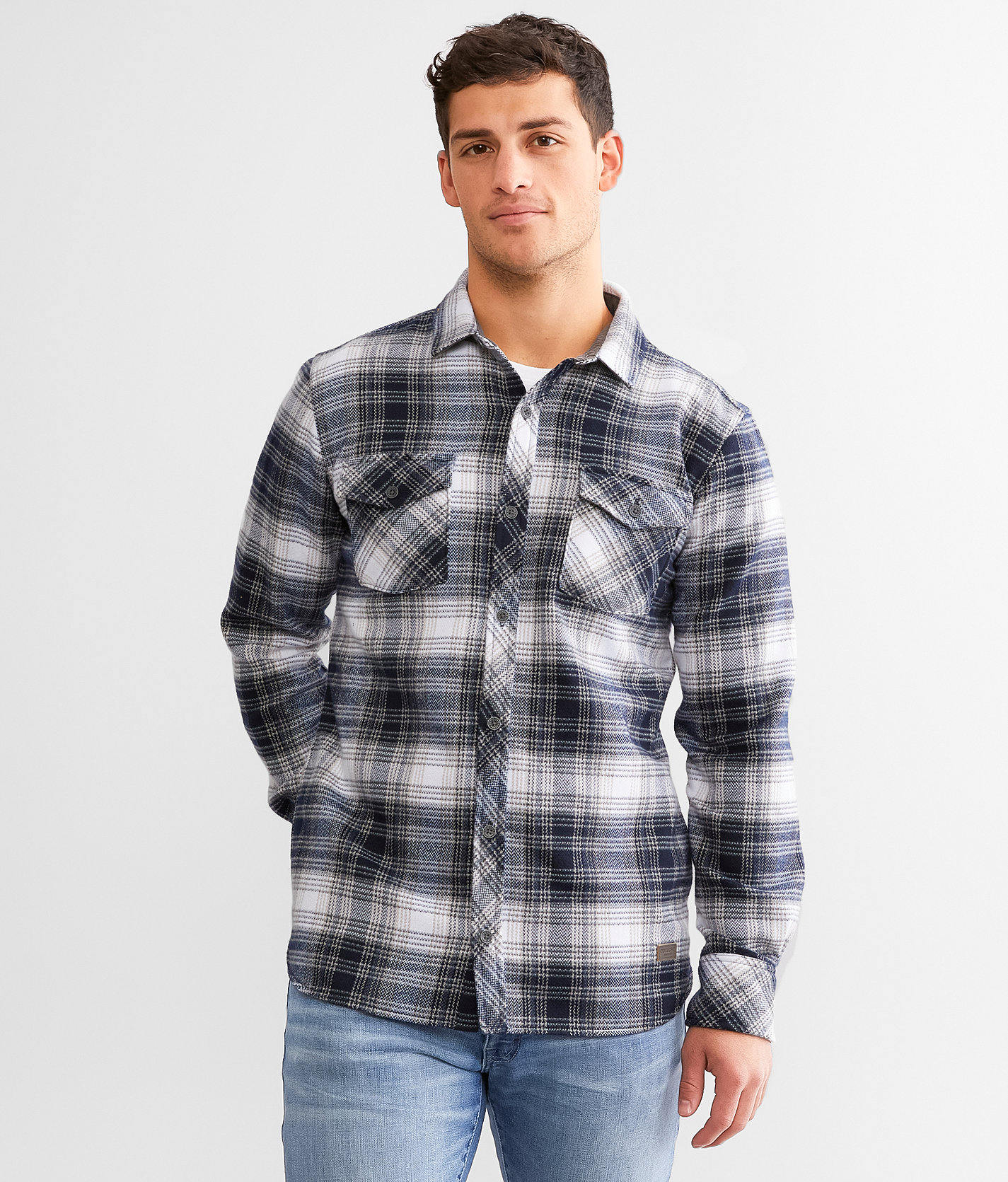Outpost Makers Plaid Flannel Shirt - Men's Shirts in White Navy Black