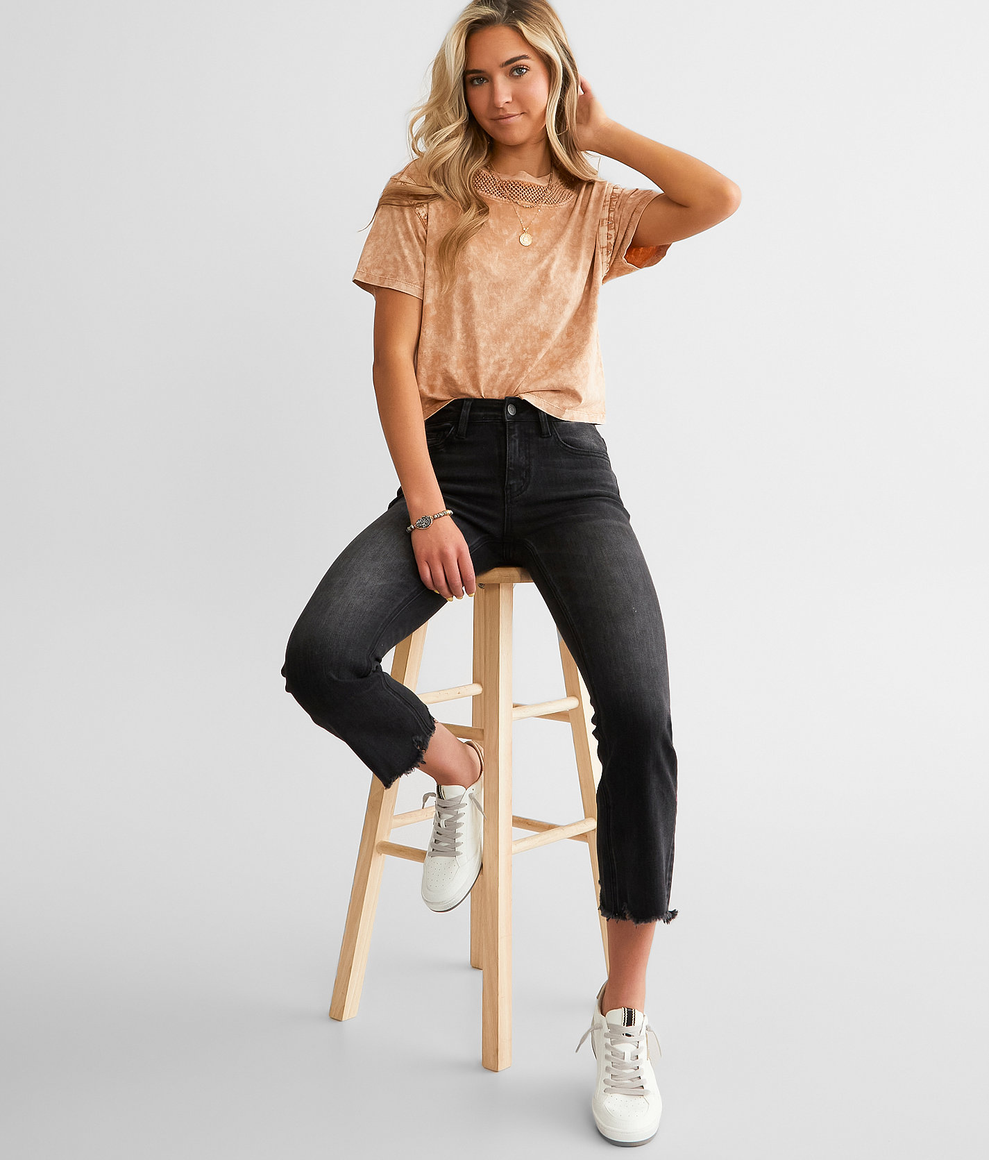 Flying Monkey Mid-Rise Cropped Straight Stretch Jean - Women's Jeans in Trial Thing