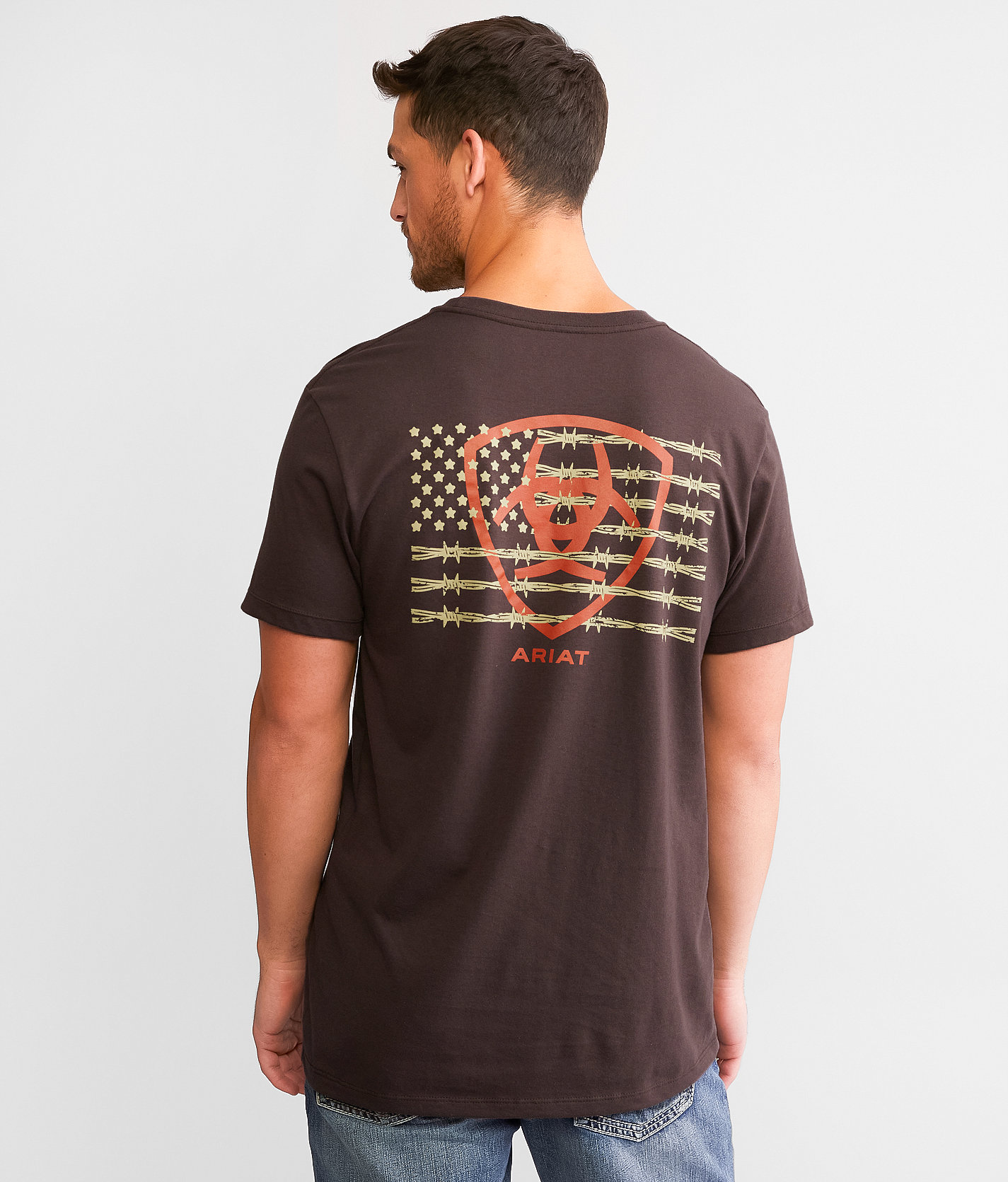 Ariat Barb Shield T-Shirt - Men's T-Shirts in Dark Brown