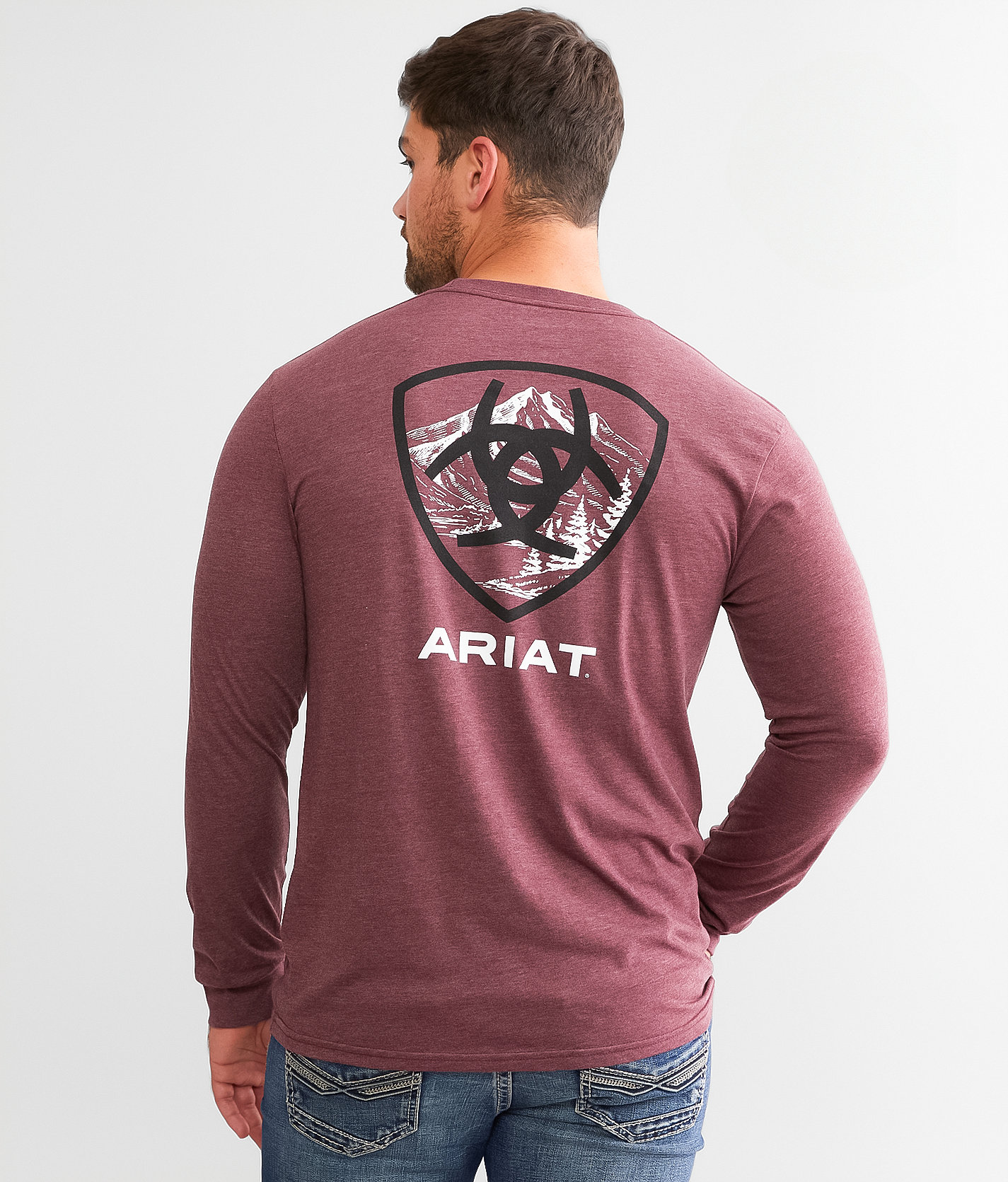 Ariat Rocky Peak T-Shirt - Men's T-Shirts in Maroon Heather