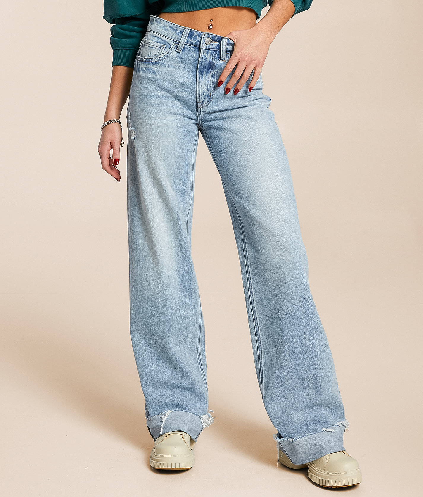 VERVET Kris Baggy Wide Leg Jean - Women's Jeans in Jubilant