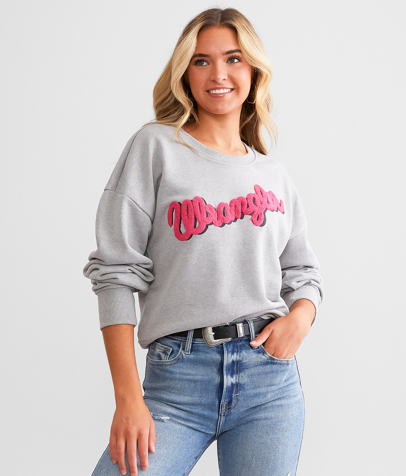 Wrangler® Retro Americana Pullover - Women's Sweatshirts in Grey