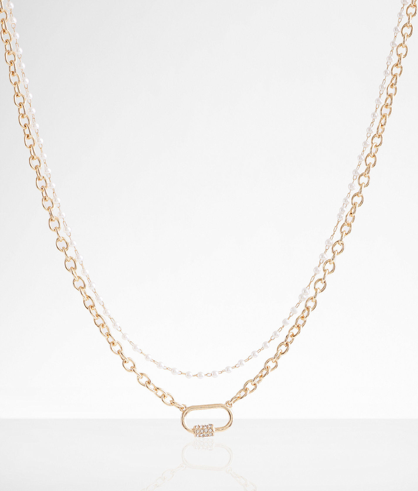 boutique by BKE Faux Pearl Tiered Necklace - Women's Jewelry in Gold