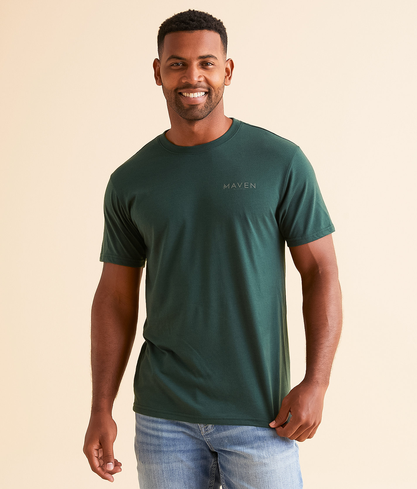Maven Co-op Litho Split T-Shirt - Men's T-Shirts in Green Gable