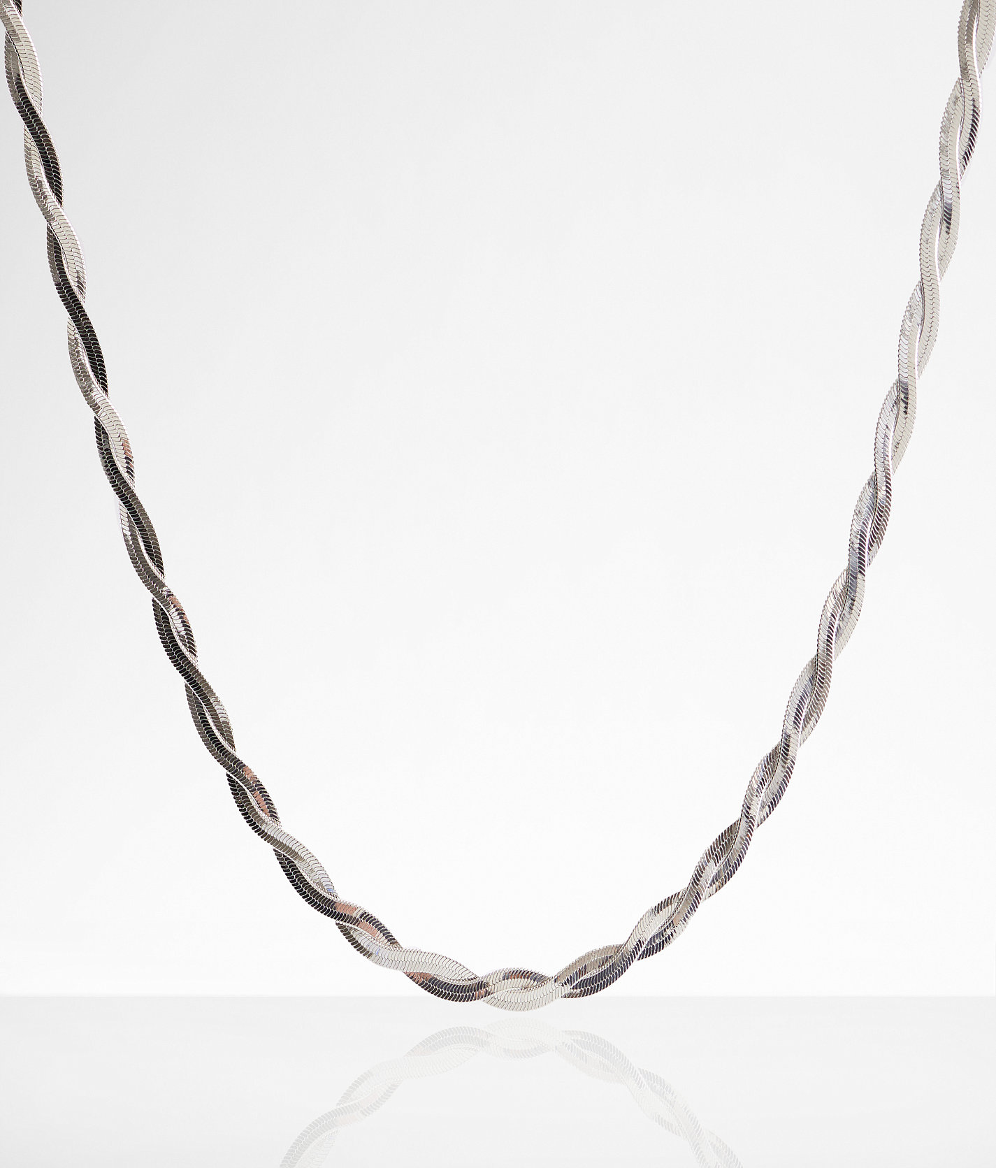 boutique by BKE Twisted Snake Chain Necklace - Women's Jewelry in Silver