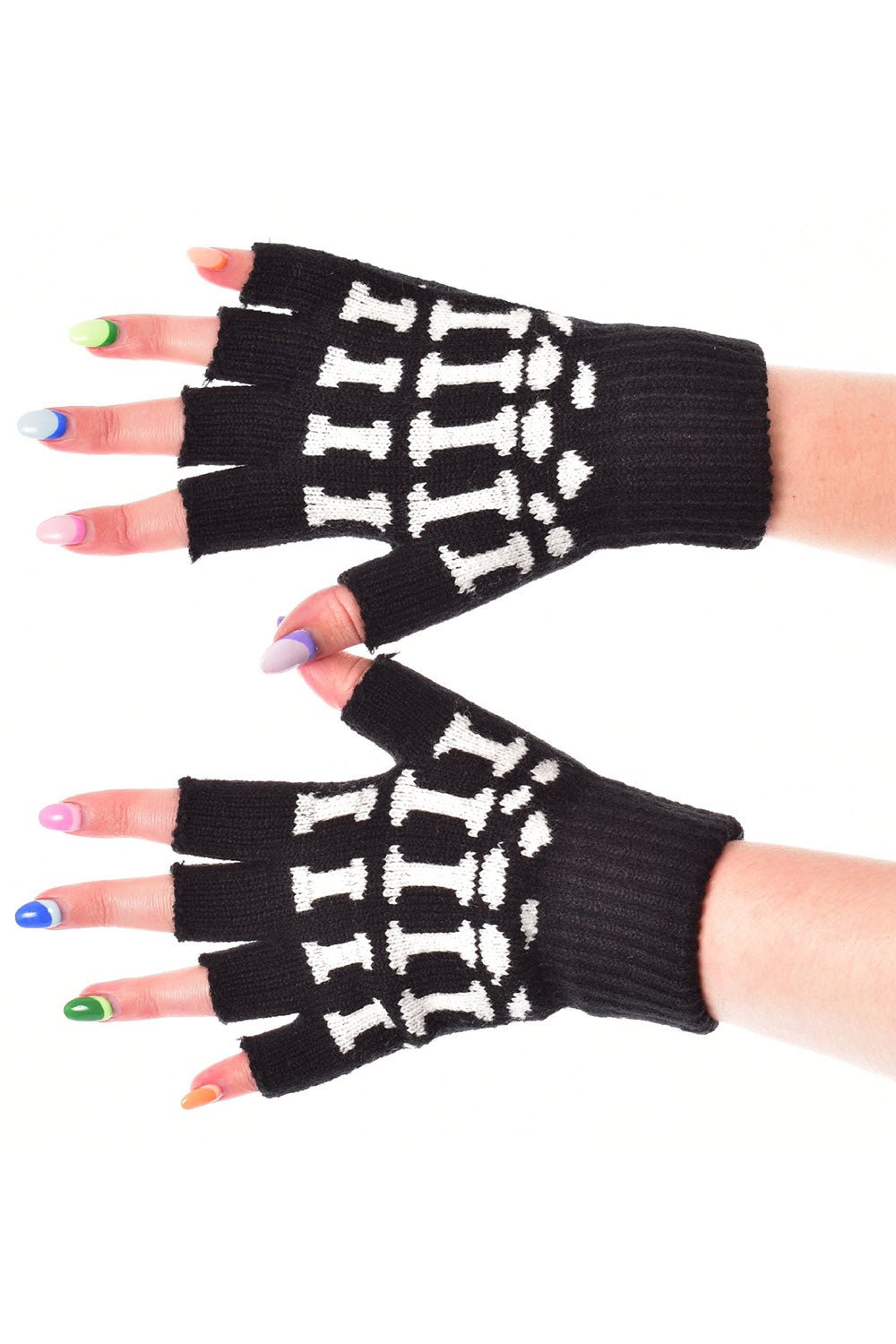 BGS Fingerless Gloves [Black/White]