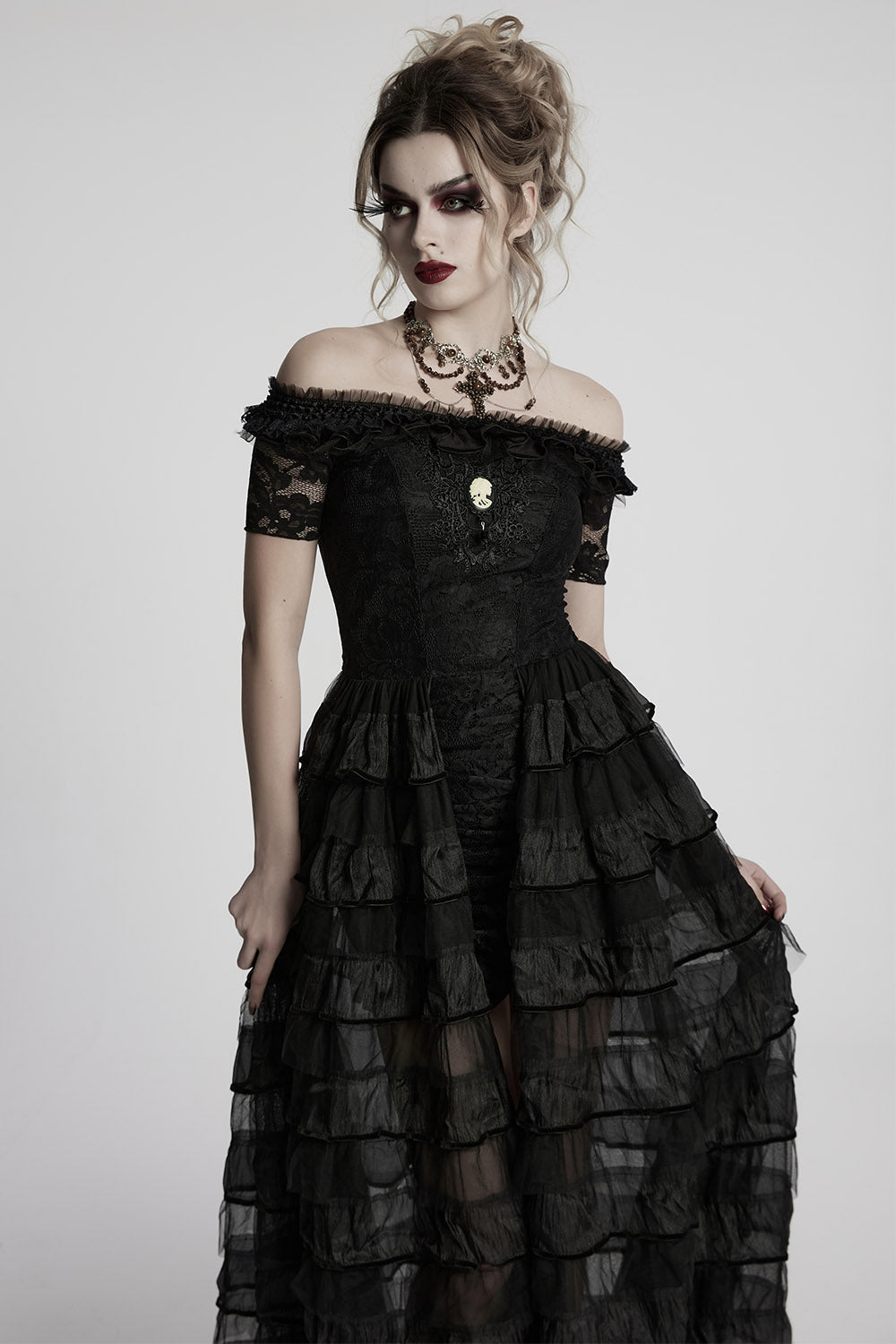 Victorian Gloom Layered Lace Dress