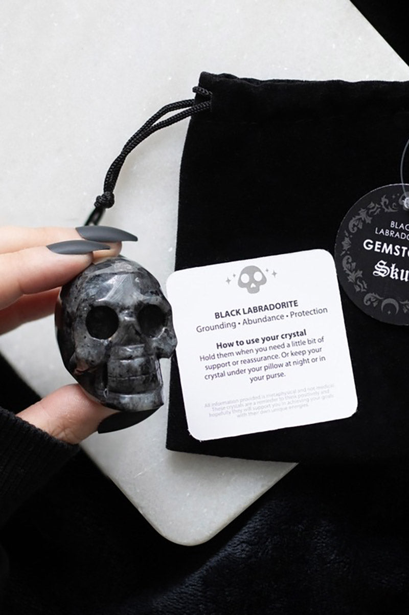 Black Labradorite Crystal Skull