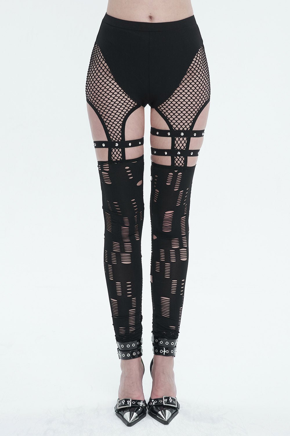 Black Mourn Garter Leggings