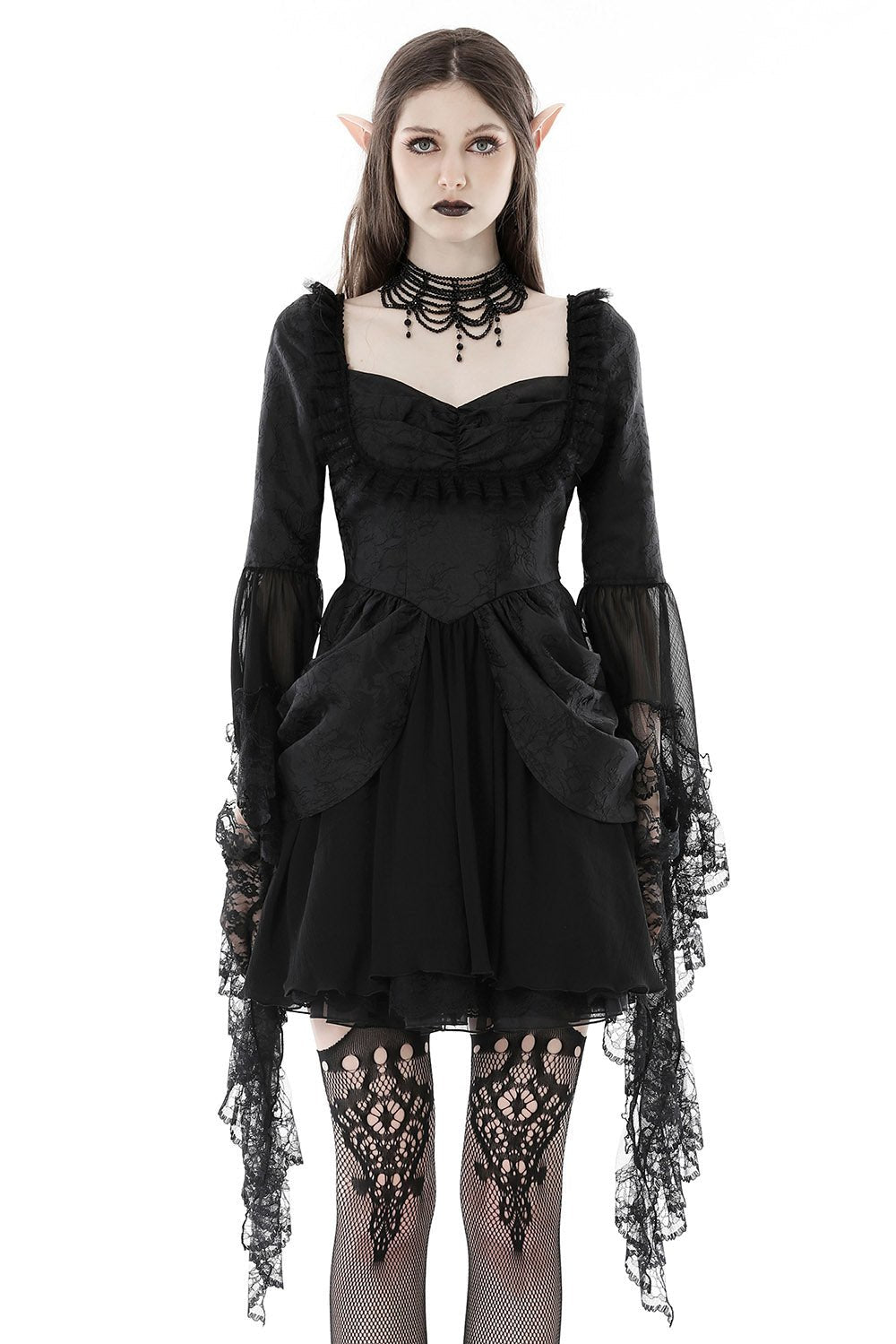 Black Prayer Bustle Dress
