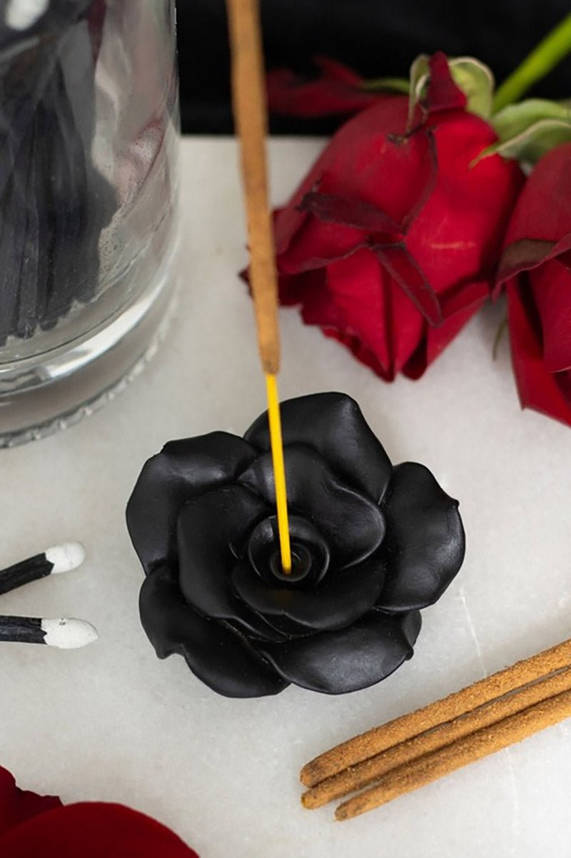 Black Rose Resin Incense Stick Holder