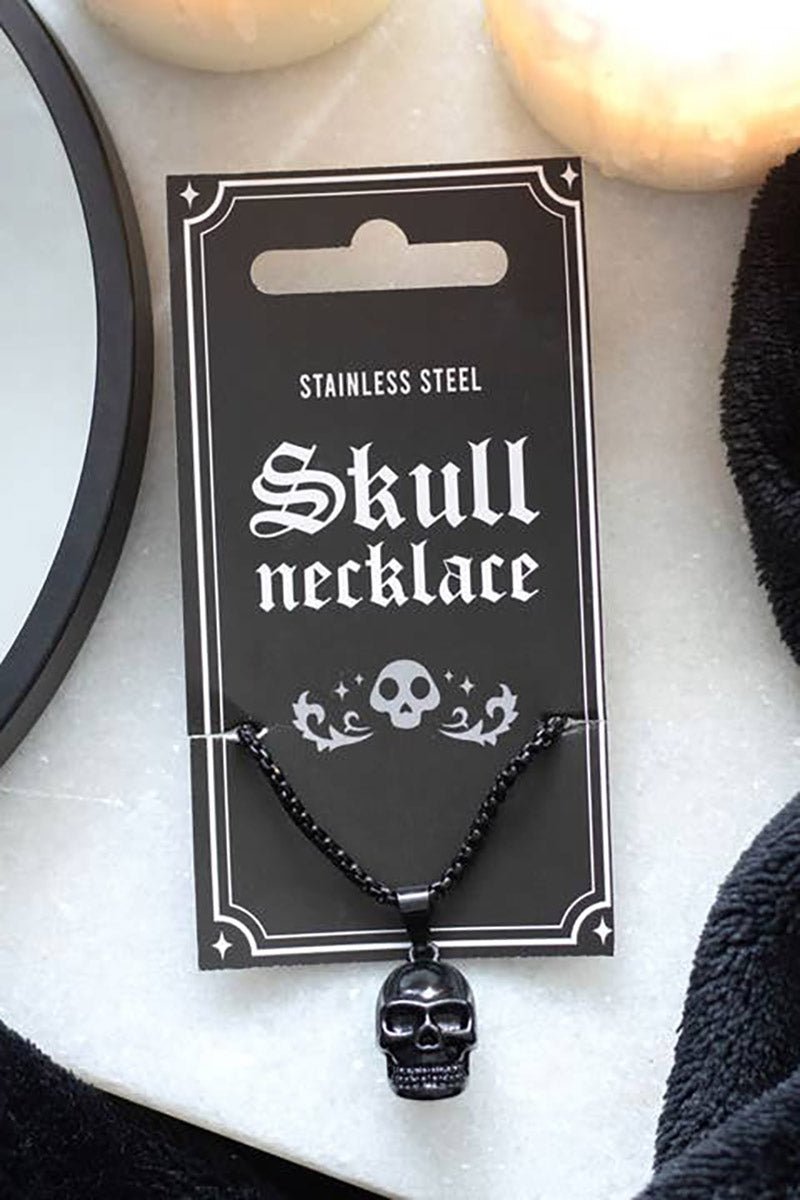 Black Stainless Steel Skull Necklace