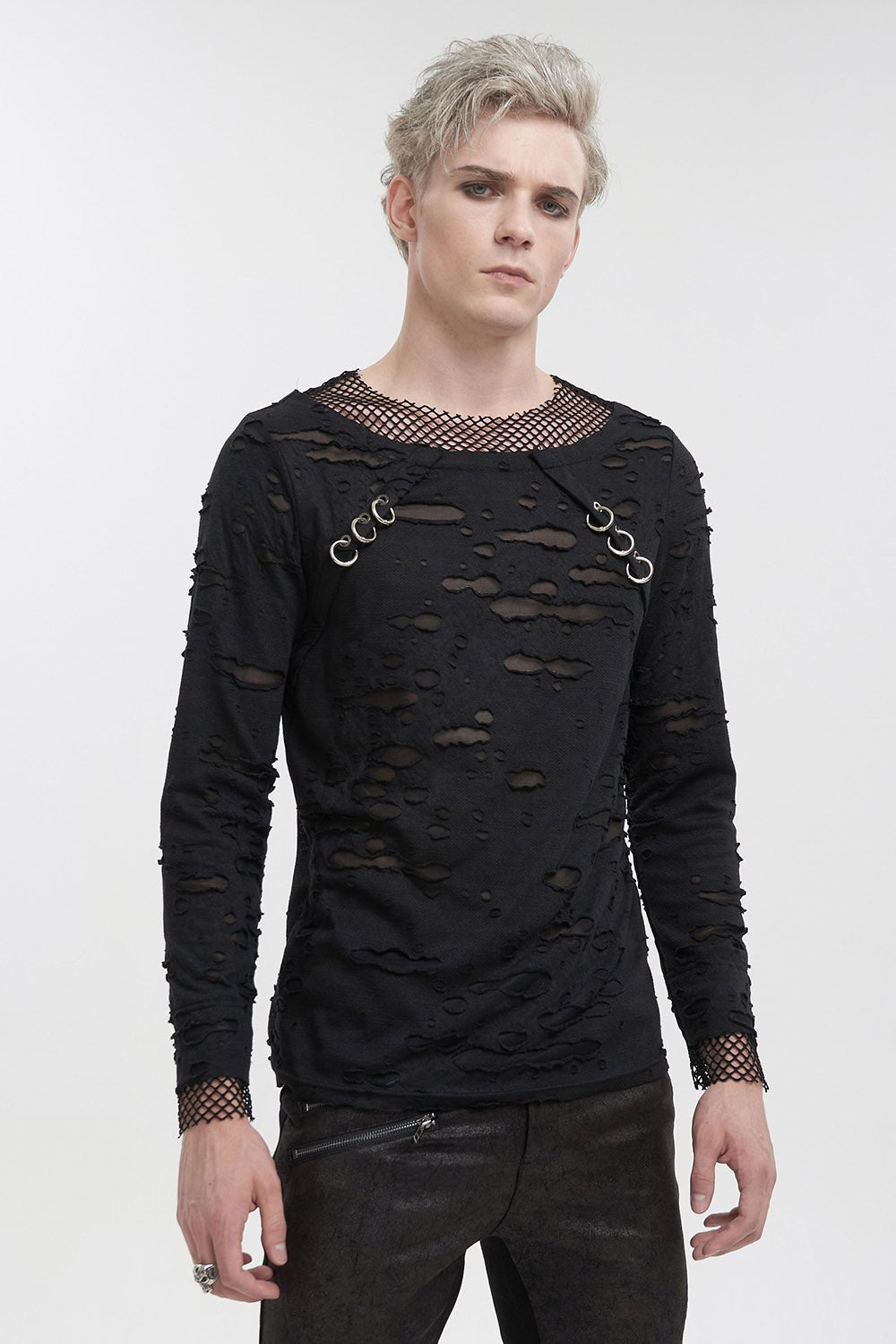 Black Whiskey Distressed Top