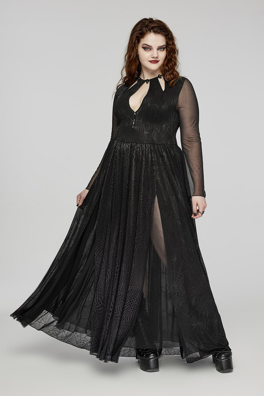 Black Widow Mesh Web Dress [Plus Size]