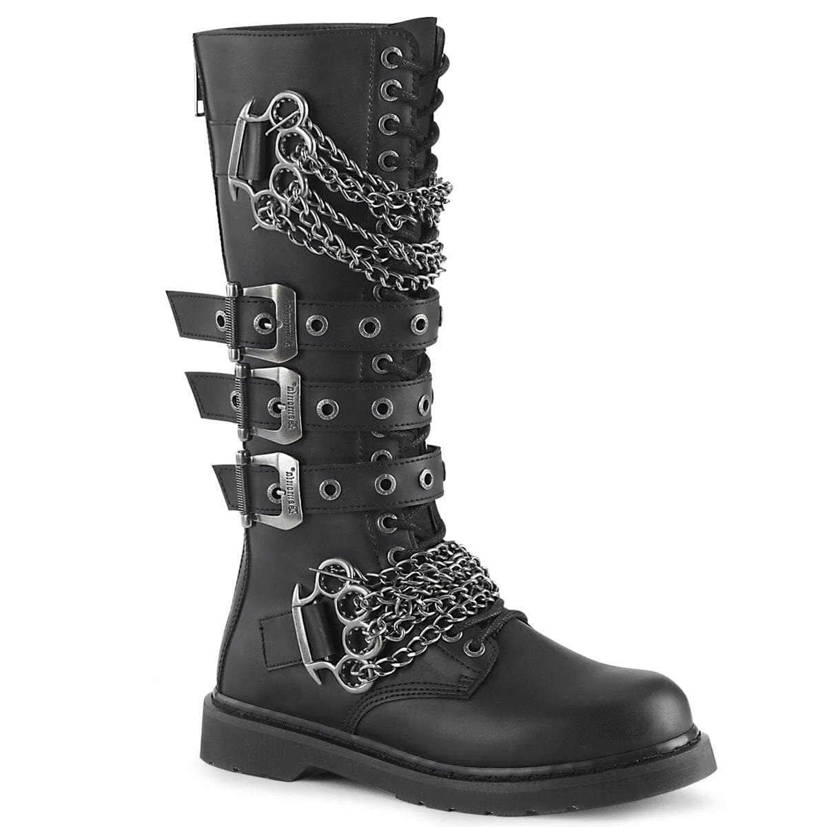 BOLT-450 Black Vegan Leather Combat Boot