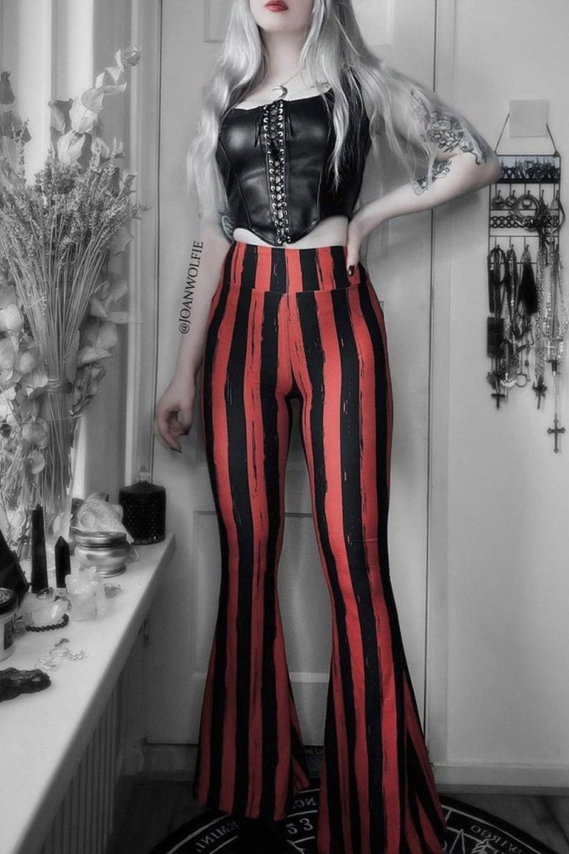 Red and Black Striped Hellz Bellz Flares [BLACK/RED]