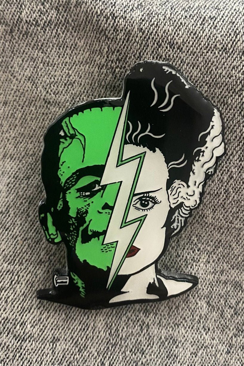 Bride And Frank Half Face Enamel Pin