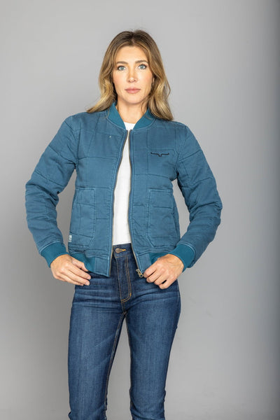 Kimes Ranch Womens Bronc Bomber Dark Blue 100% Cotton Jacket