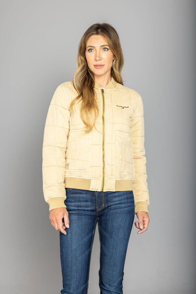 Kimes Ranch Womens Bronc Bomber Off White 100% Cotton Jacket