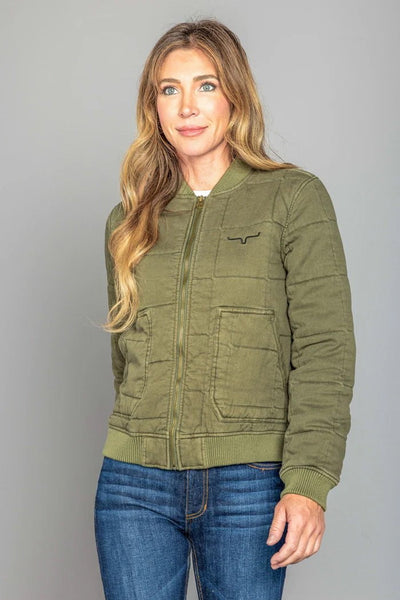Kimes Ranch Womens Bronc Bomber Sage 100% Cotton Jacket