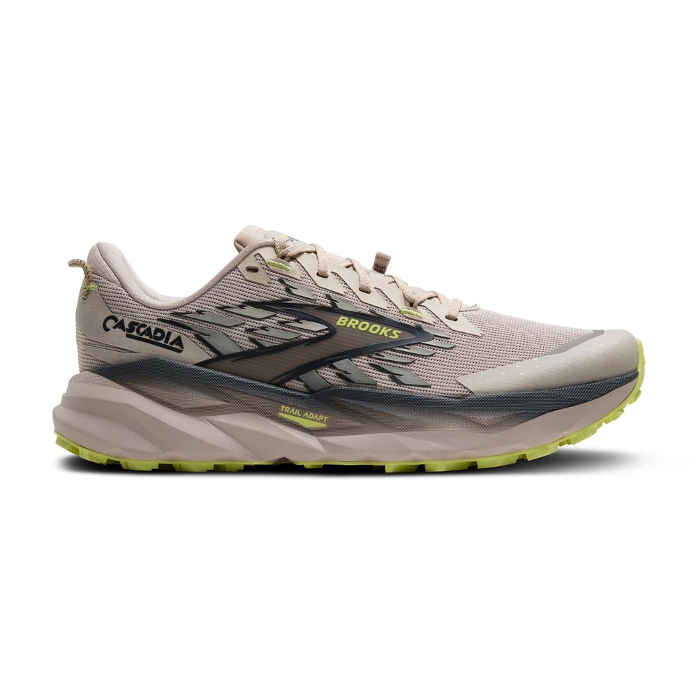 Brooks Cascadia 19 | Chateau/Ebony/Sunny Lime | Men's Trail Running and Walking Shoe