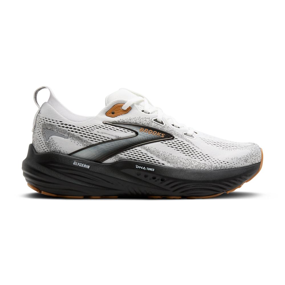 Brooks Glycerin 22 | White/Grey/Black | Men's High-Cushion Running Shoes