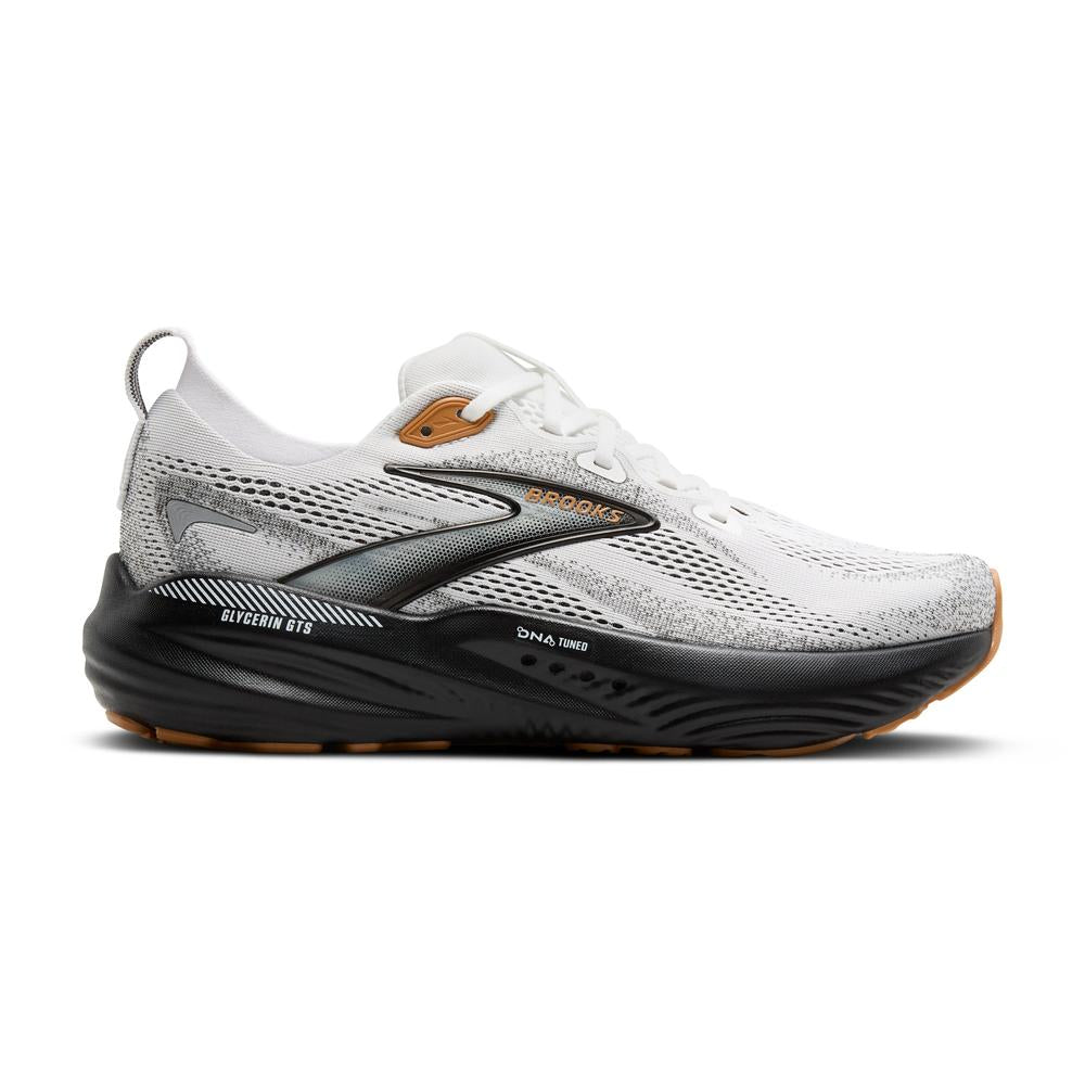 Brooks Glycerin GTS 22 | White/Grey/Black | Men's Stability Running Shoes