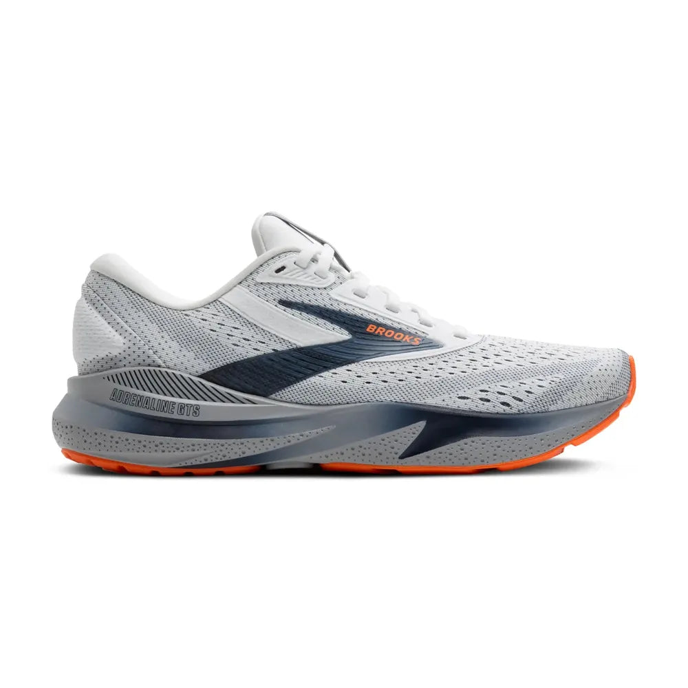 Brooks Adrenaline GTS 24 | White/Peacoat/Alloy | Men's Stability Running Shoes