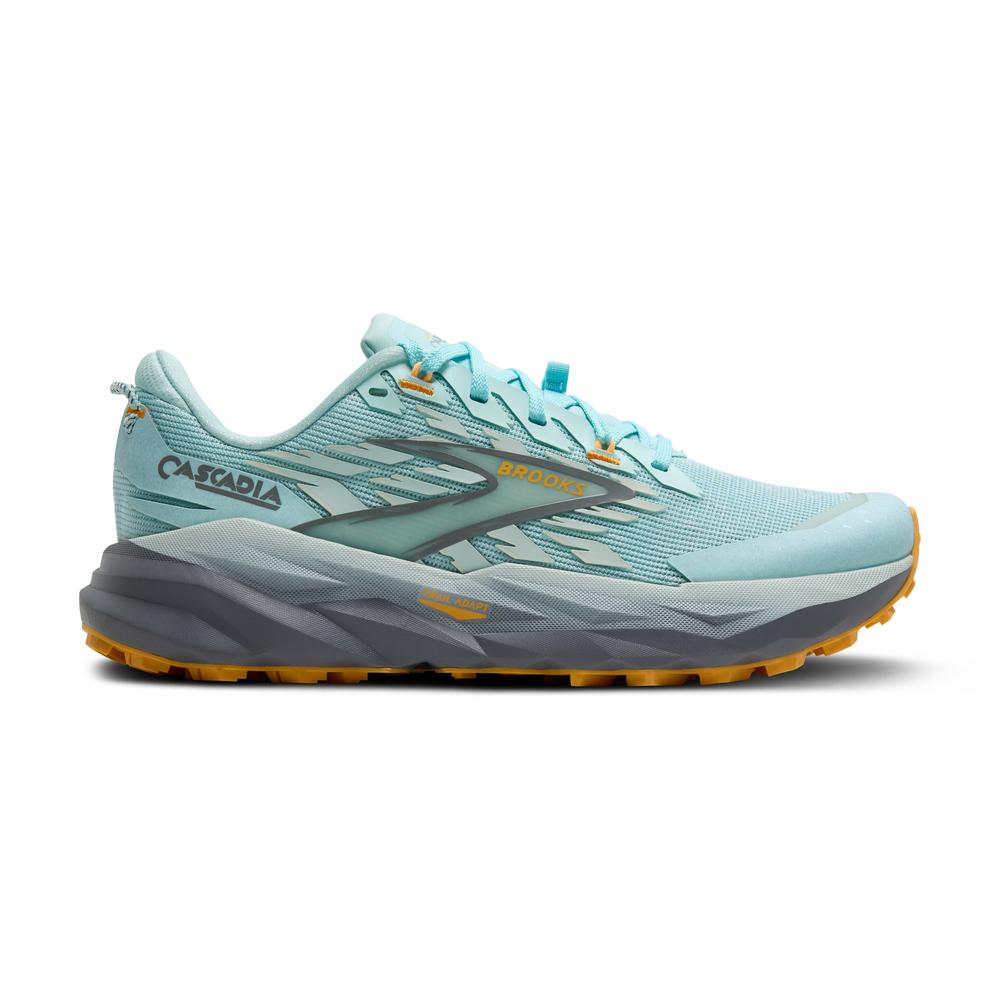 Brooks Cascadia 19 | Clearwater/Primer Grey/Apricot | Women's Trail Running and Walking Shoe