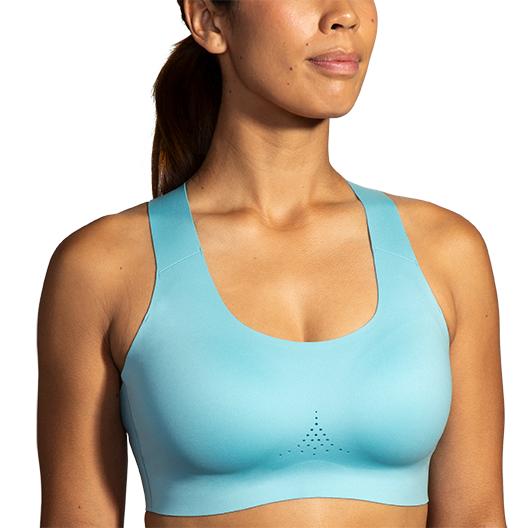 Brooks Crossback 2.0 Sports Bra | Aqua | Women's Sports Bra