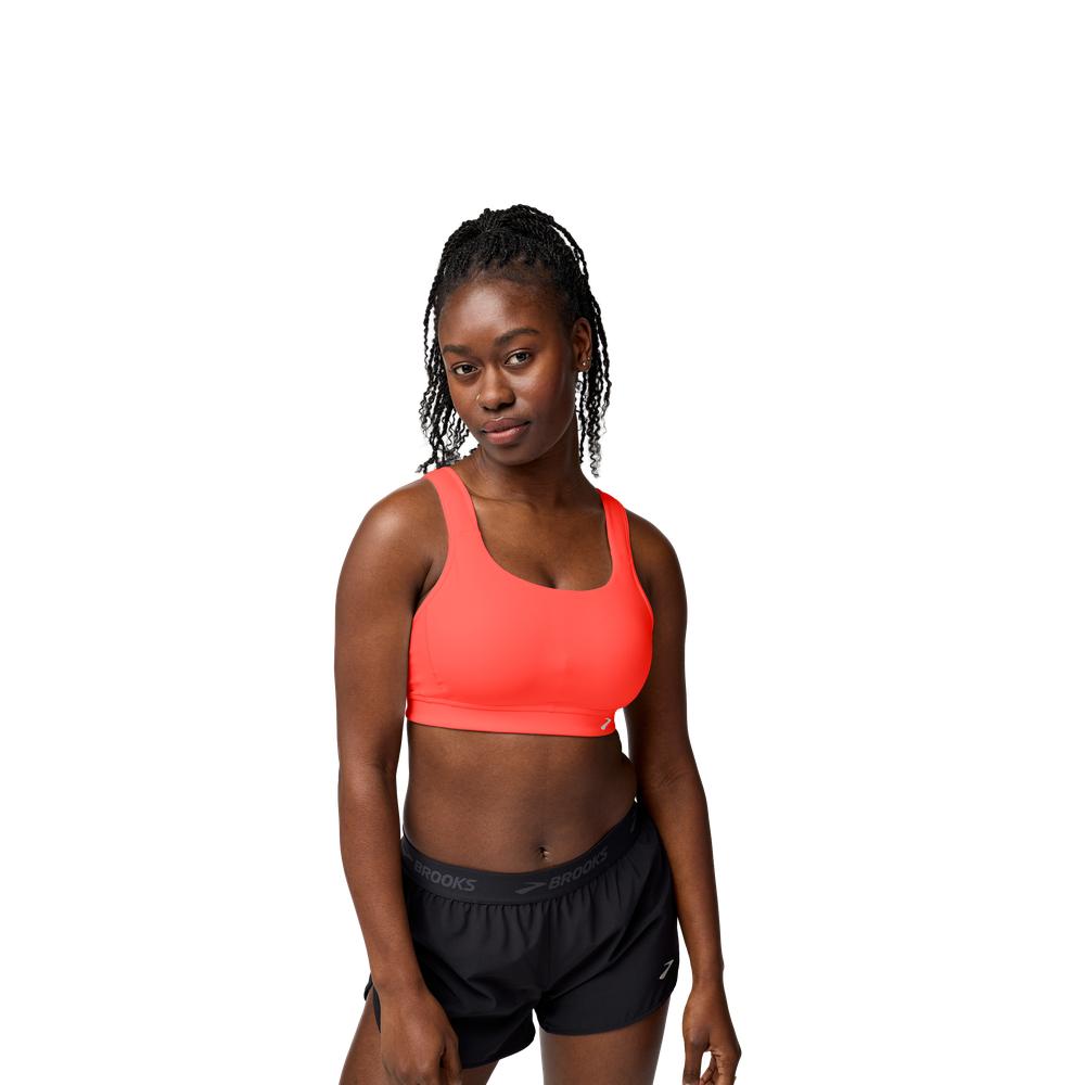 Brooks Convertible 2.0 Sports Bra | Neo Cayenne | Women's High Support Sports Bra