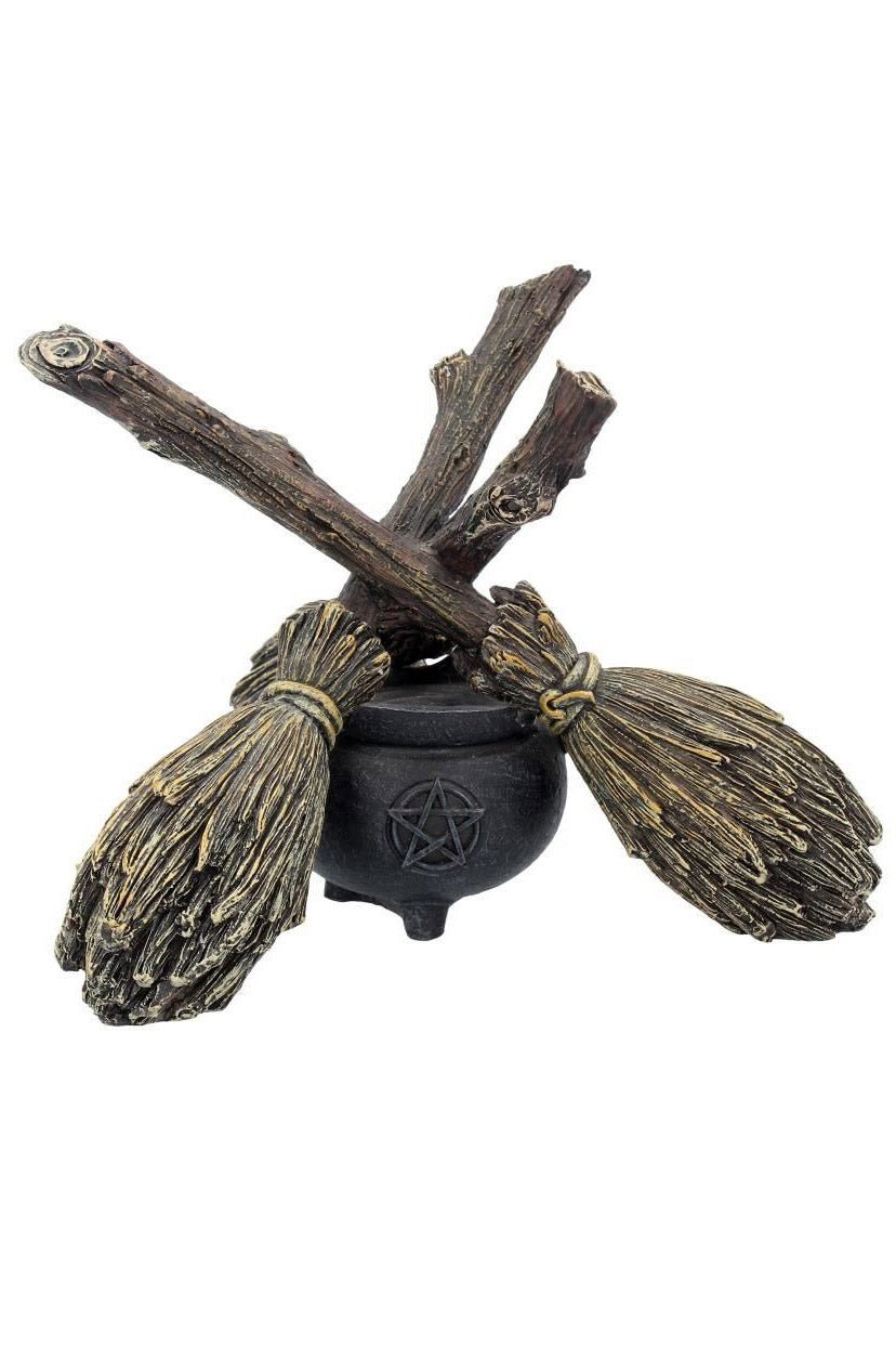 Broomstick Crystal Ball Holder