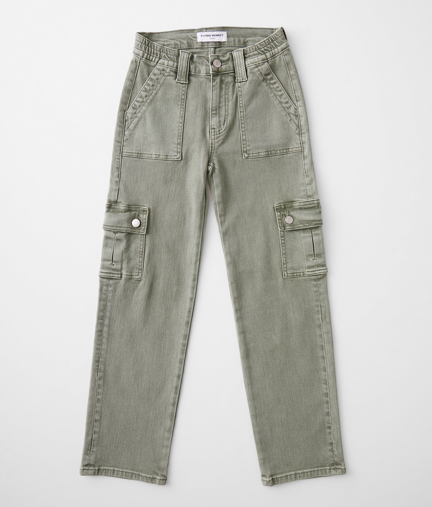 Girls - Flying Monkey High Rise Stretch Cargo Pant - Girl's Pants in Army Green