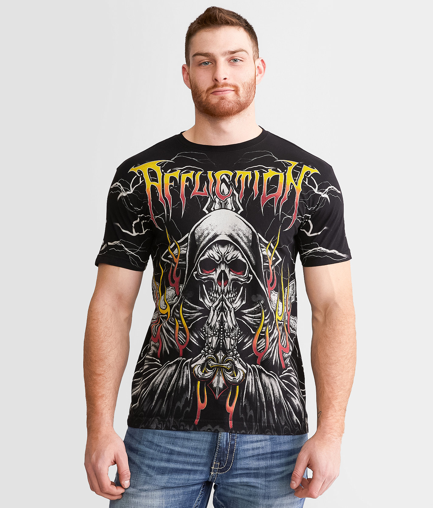 Affliction Phantom Fire T-Shirt - Men's T-Shirts in Black