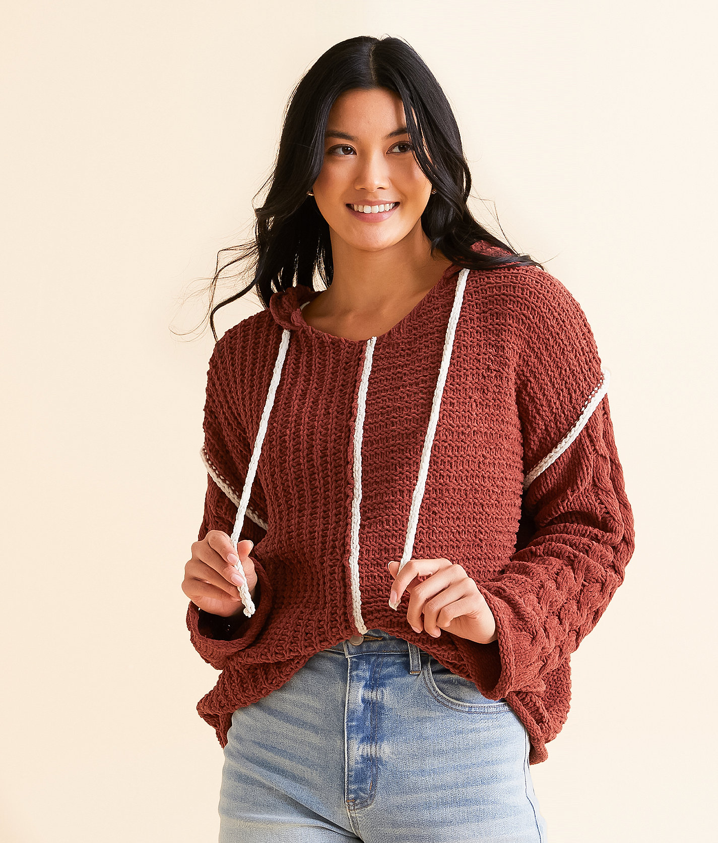 BKE Chenille Hooded Sweater - Women's Sweaters in Apple Butter Peyote