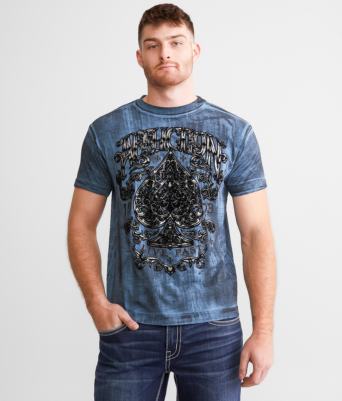Affliction Polaris T-Shirt - Men's T-Shirts in Aegean Blue