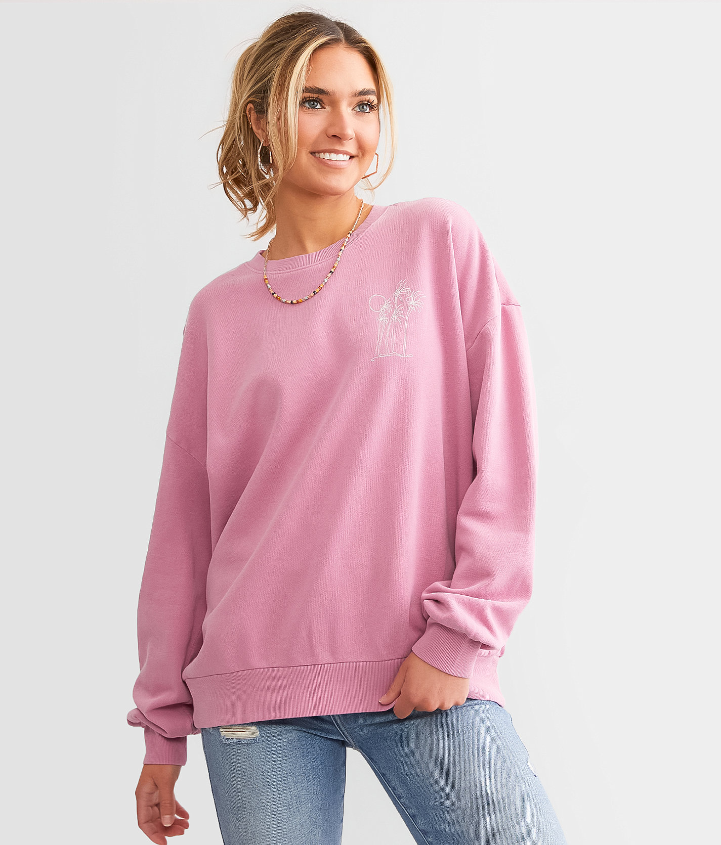 Z Supply Palm Sunday Pullover - Women's Sweatshirts in Dusty Orchid
