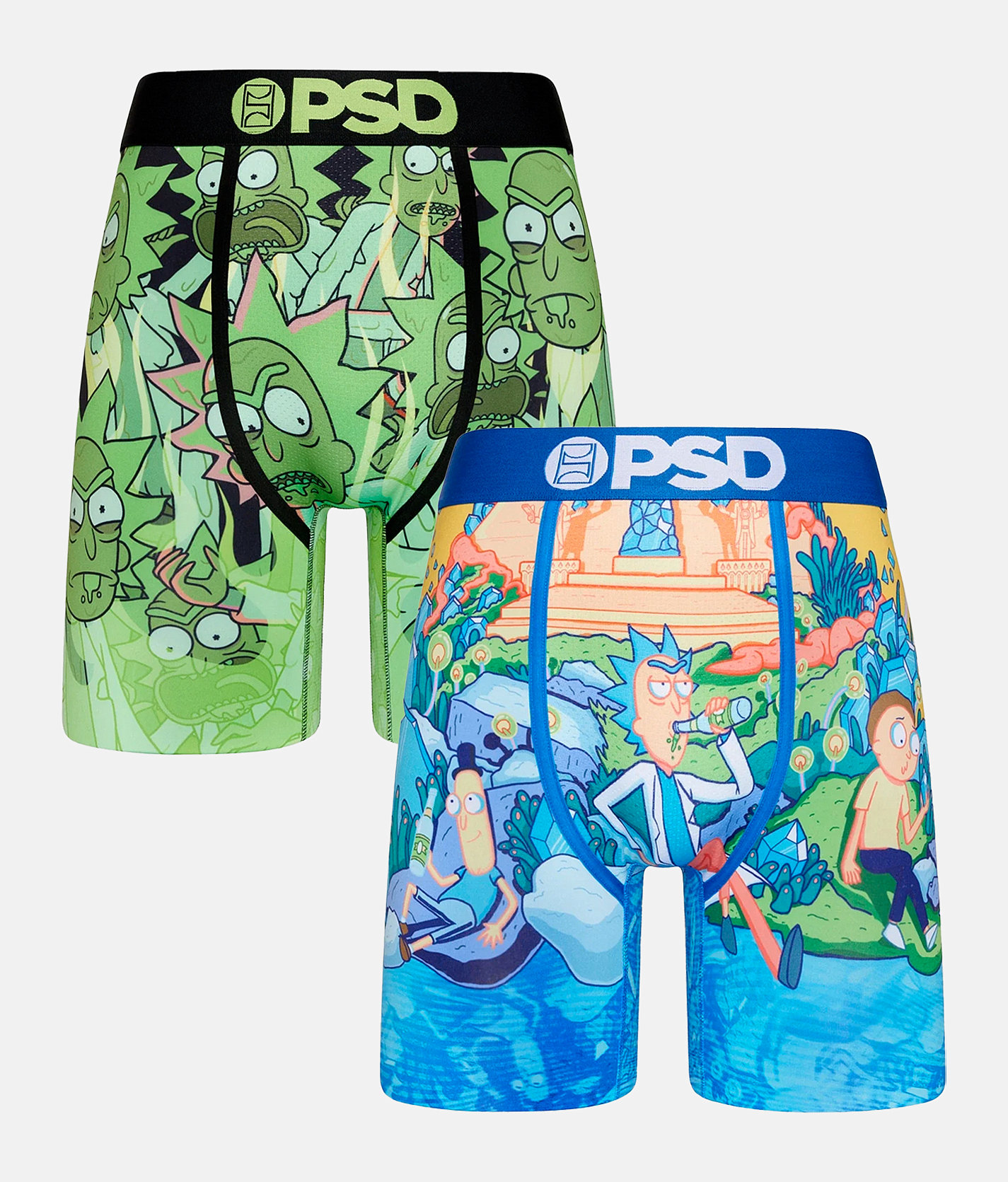 PSD Rick & Morty 2 Pack Stretch Boxer Briefs - Men's Boxer Briefs in Multi