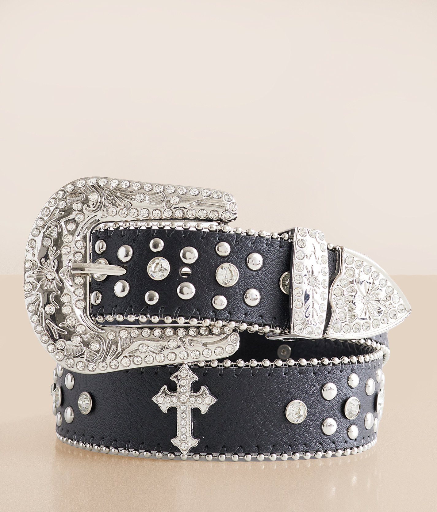 BKE Glitz Cross Belt - Women's Belts in Black