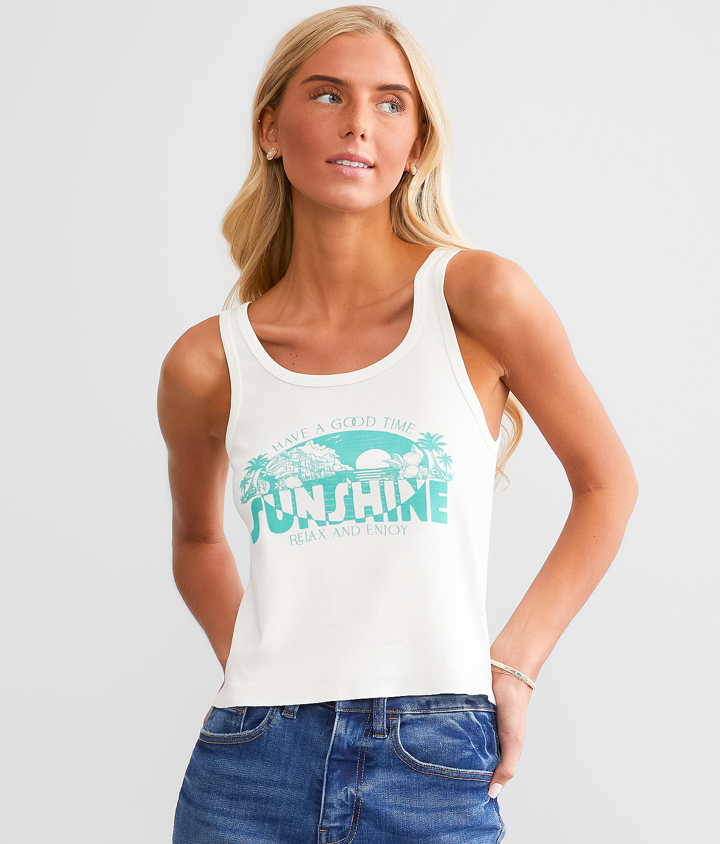 Z Supply Sunshine Sun Trip Tank Top - Women's Tank Tops in Sea Salt