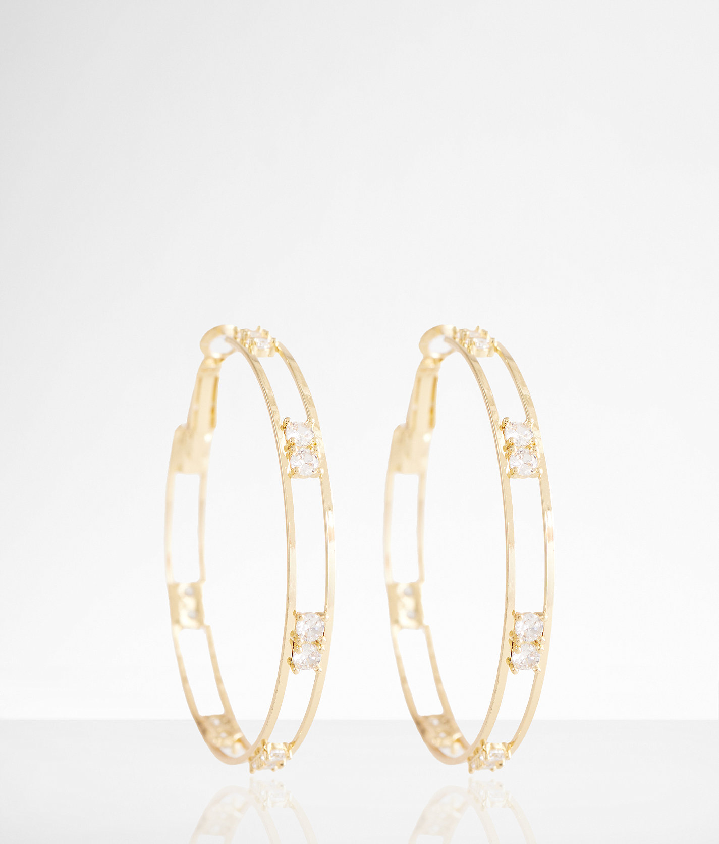 boutique by BKE Rhinestone Cut-Out Earring - Women's Jewelry in Gold