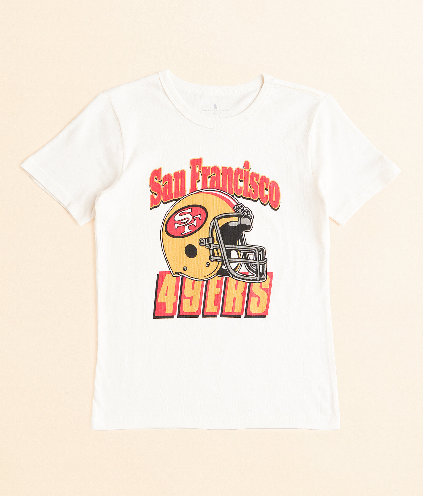 Boys - Junkfood San Francisco 49ers Helmet T-Shirt - Boy's T-Shirts in Vintage White