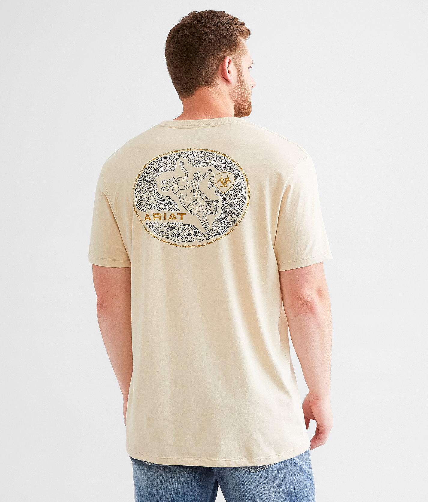 Ariat Buckin' Buckle T-Shirt - Men's T-Shirts in Natural