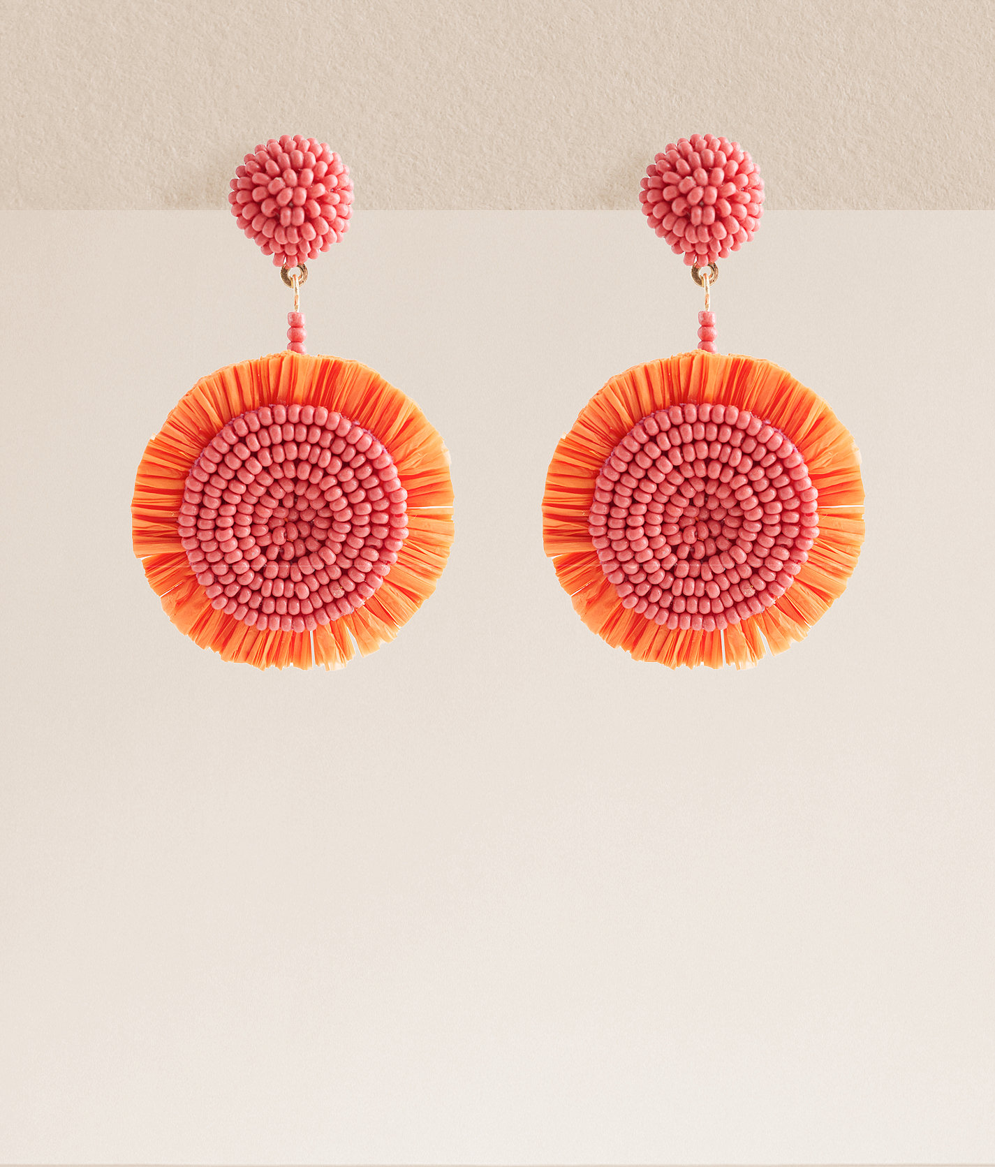 boutique by BKE Raffia Earring - Women's Jewelry in Orange Pink Magenta