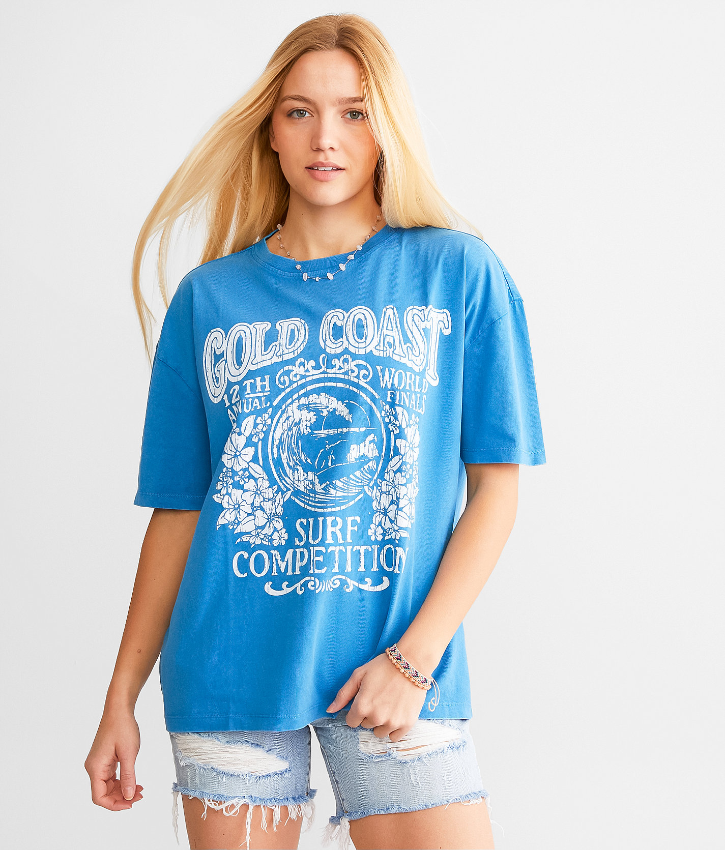 Modish Rebel Gold Coast Surf Competition T-Shirt - Women's T-Shirts in Washed Blue