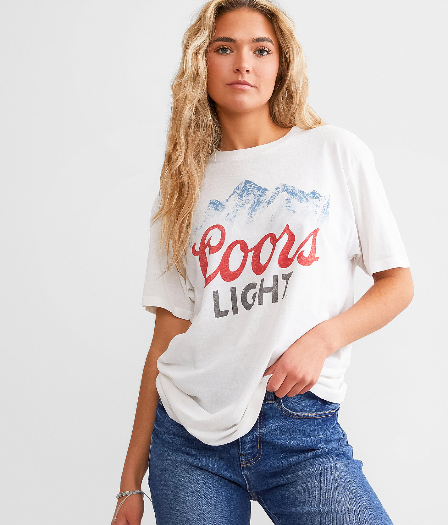 Junkfood Coors Light T-Shirt - Women's T-Shirts in White Burnout